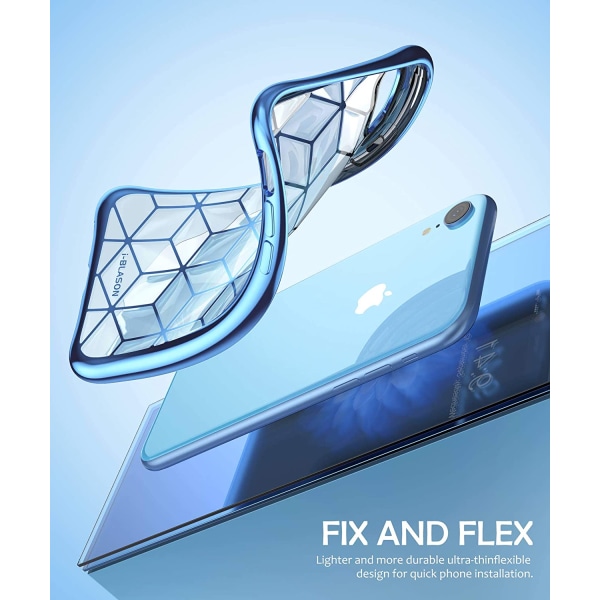 iPhone XR Slim Crystal Clear Case Metallic Blue