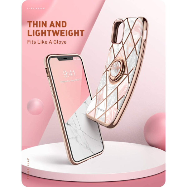 iPhone 1212 Pro Slim Roterbar Ring Hållare Kickstand Marmor