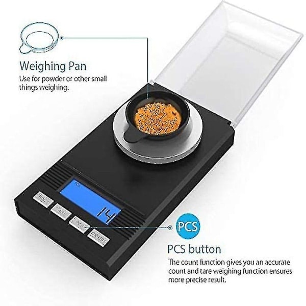 Digital Milligram Skala 50 X 0,001g - Med Mini Lcd Display