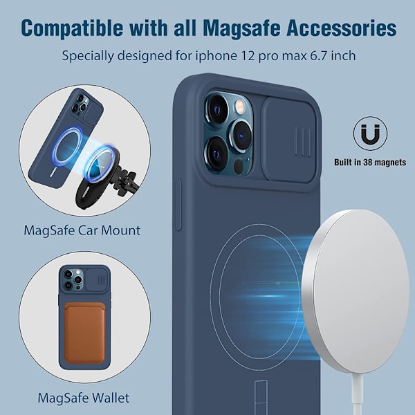 iPhone 12 pro max Slide Camera Protect Cover Blå