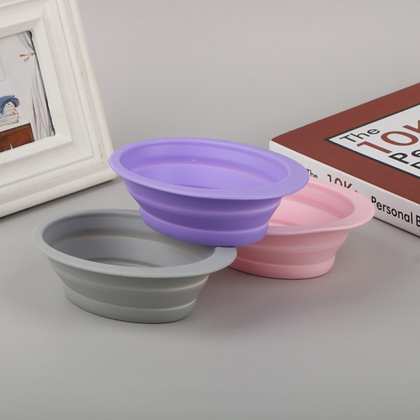 Silikon sminkborste Vikbar rengöringsskål Kosmetisk skrubbning Purple