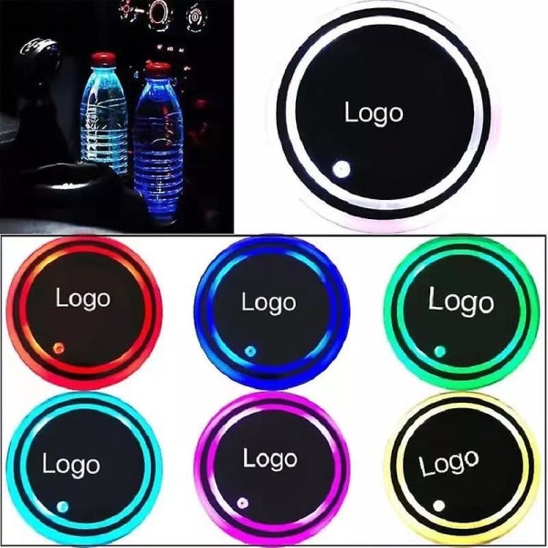 1PC färg bil LED mugghållare belysning kassan bakgrundsbelysning LED sades | | | används för Cadillacs logotyp
