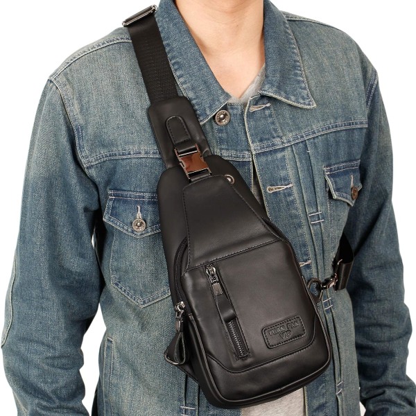 Axelremsväska i läder Crossbody-väska Herr Dam Resor Utomhussporter, Ryggsäckar