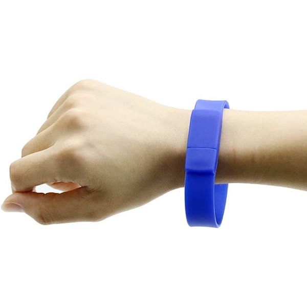 Bärbar vattentät armbandsdesign USB blixt, blå 128GB