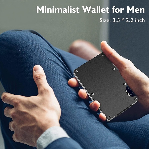 Minimalistisk plånbok för män Metal Money Clip Wallet Rfid