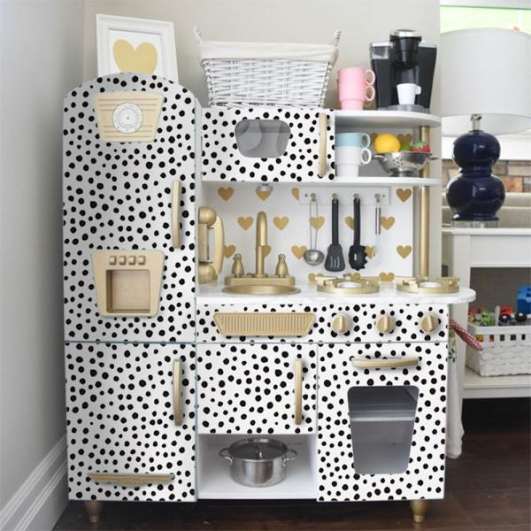 Färgglada Dots Tapeter Självhäftande Väggdekor Rumsdekor Svarta Mini Dots 40x250cm