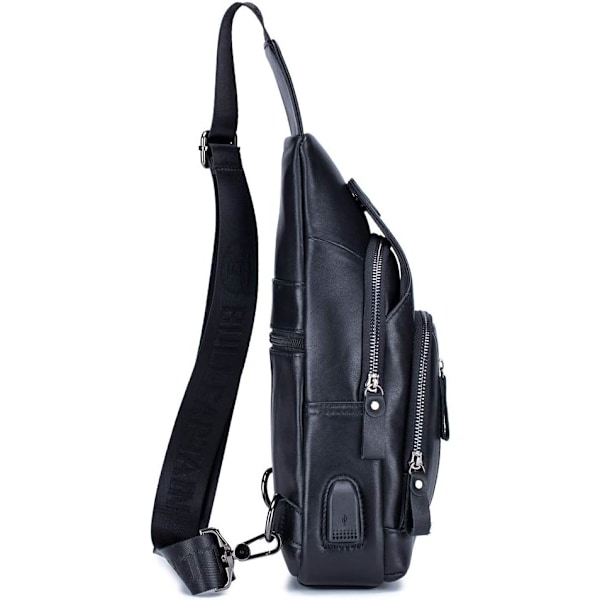 Axelremsväska i läder Crossbody Herr Dam Resor Utomhussporter, Ryggsäck
