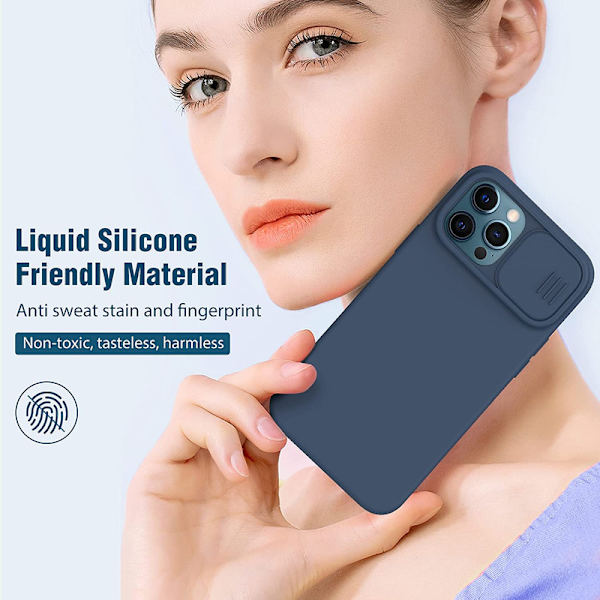 iPhone 12 pro max Slide Camera Protect Cover Blå