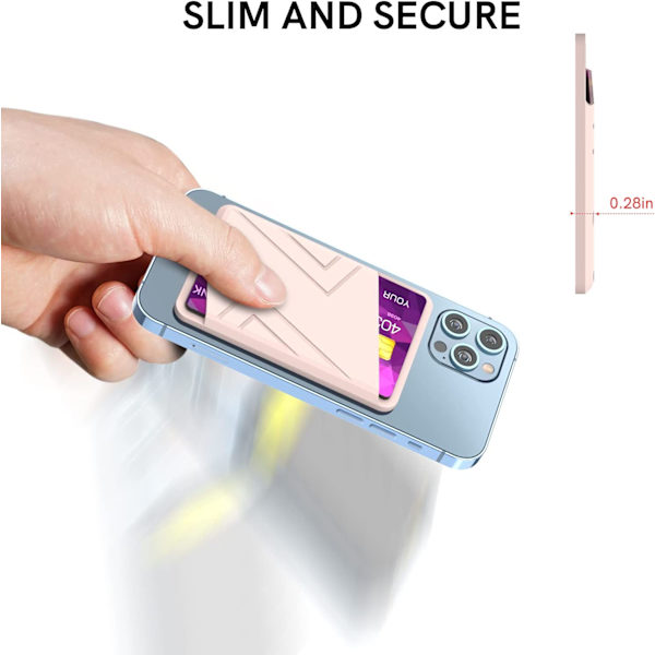Korthållare för baksidan av telefonen för Magnetic Wallet-Pink