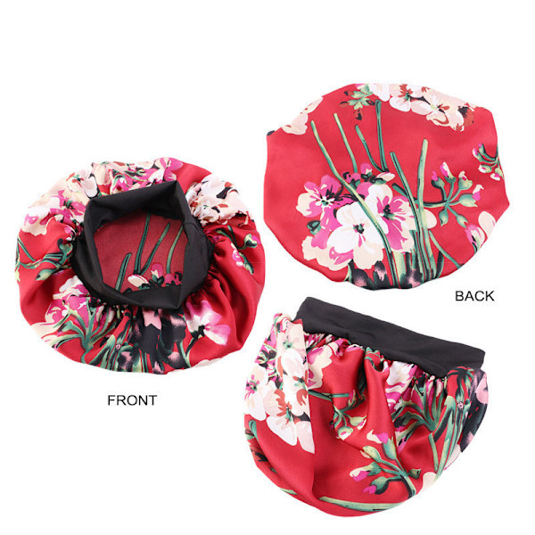 Ung flicka vackert printed cap i satin (grå)