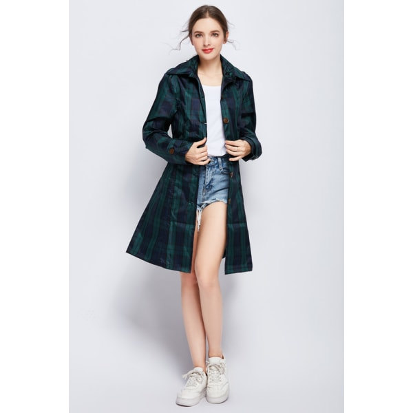 Vuxen Damer Slim Midja Mode Regnjacka Halt XL