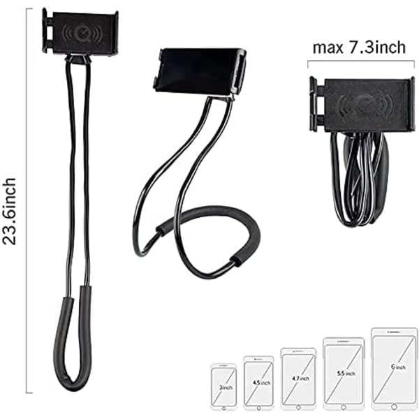 Hängande på halsen Mobiltelefonhållare, Lazy Bracket DIY (blå)