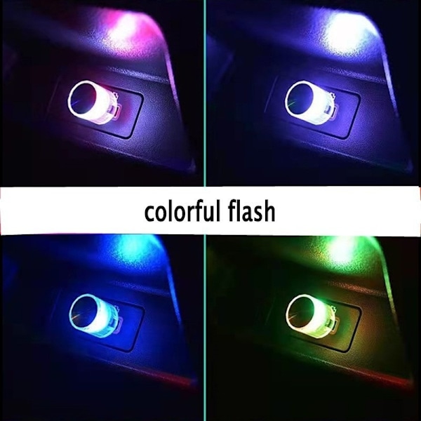 Bil Mini USB LED Ambient Light Dekorativa atmosfärslampor för interiörmiljö Light Plug Play