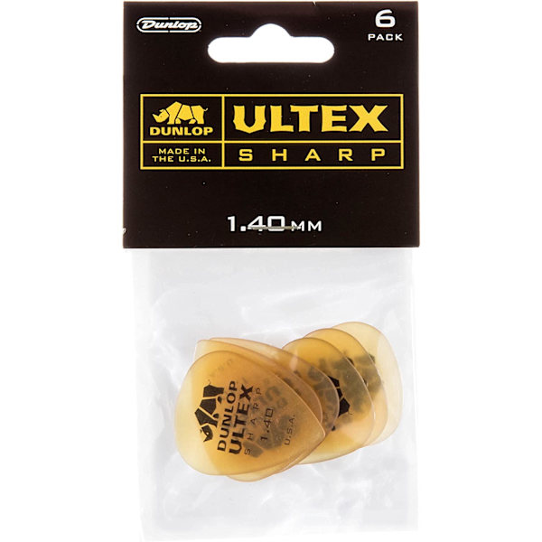 Rhino Horn Guitar Pick Standard Sharp, 1,4 mm, 6/Pack