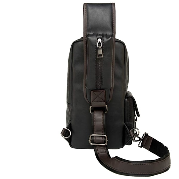 Läderryggsäck för män Kvinnor Utomhusresor Camping Fiske Vandring Crossbody Shoulder Chest Pack