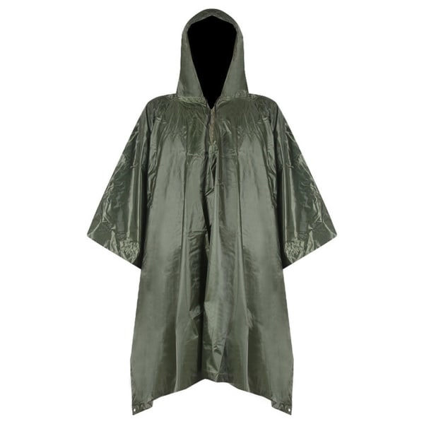 Regnrock Multifunktionell Poncho Camouflage Vattentät Ryggsäck Mörkgrön