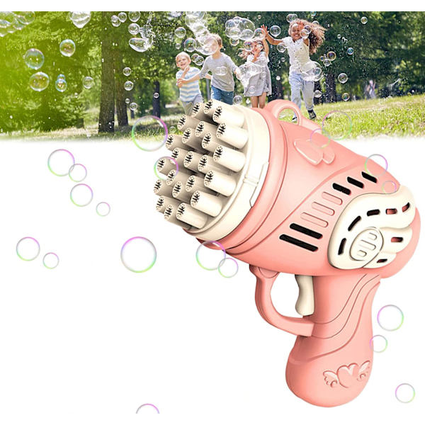 Elektrisk Bubble Machine Leksaker Utomhus Camping Röd Rosa