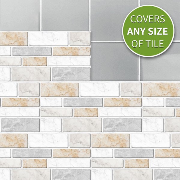 Mosaik Kakel Tegel Klistermärken Hem Kök Badrum Väggdekoration 18-PACK 20*10cm