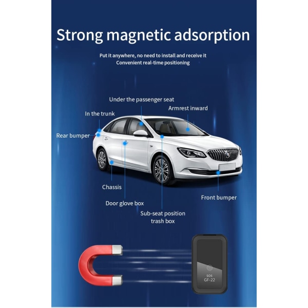 GF22 Magnetic Mini Car Tracker GPS Locator Real Time