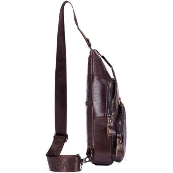 Axelremsväska i läder Crossbody Herr Dam Resor Utomhussporter, Ryggsäck