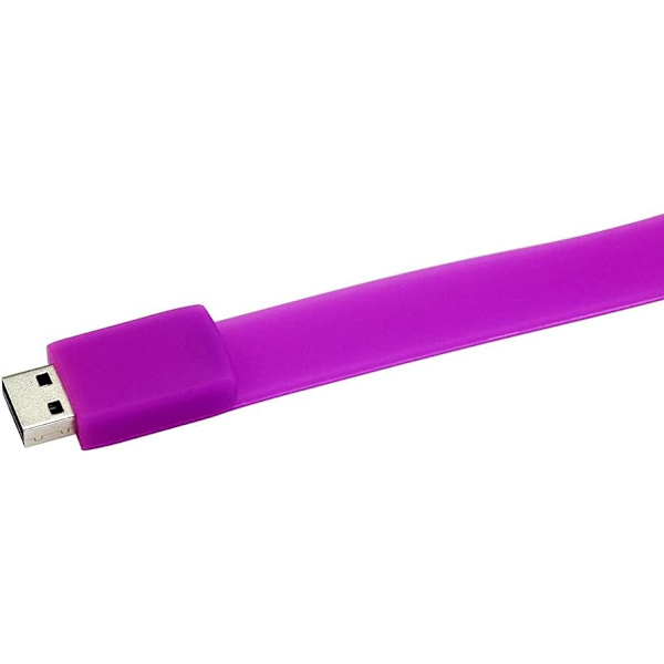 Bärbar vattentät armbandsdesign USB blixt, lila 128GB