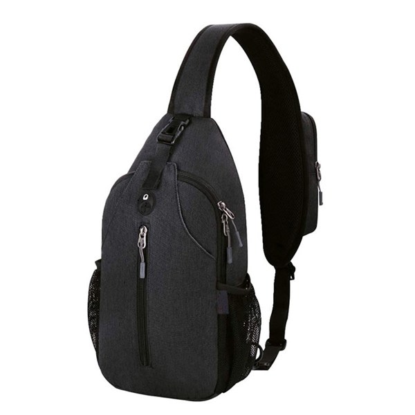 Crossbody-väska, slingryggsäck, reseryggsäck, stor kapacitet svart
