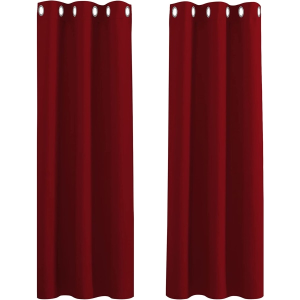2 st mörkläggningsgardiner (röd 132*45cm)