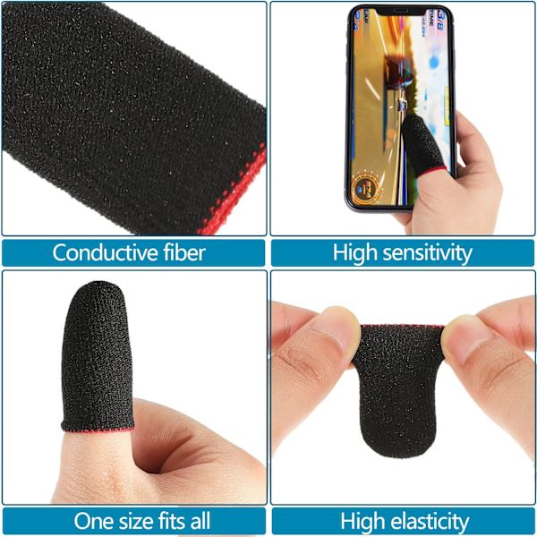 120 PCS Finger Sleeve för spel Anti Sweat Game, 4 färgglada