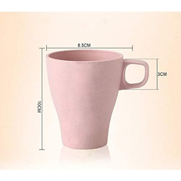 Bambu kaffemuggar, set med 4 gröna blå beige rosa BPA-fri diskmaskinssäker