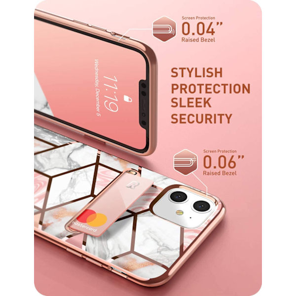 iPhone 12/12 Pr Slim Designer Wallet Case Marmor