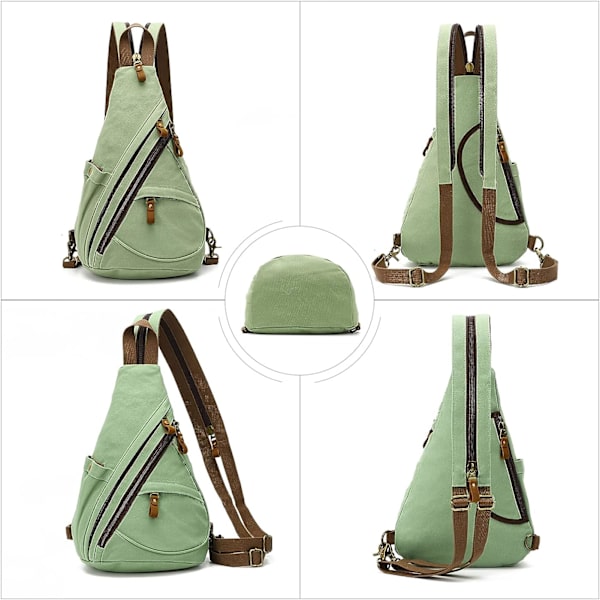 Canvas Sling Bag - Liten Crossbody ryggsäck Shoulder Casual Daypack ryggsäck för män kvinnor
