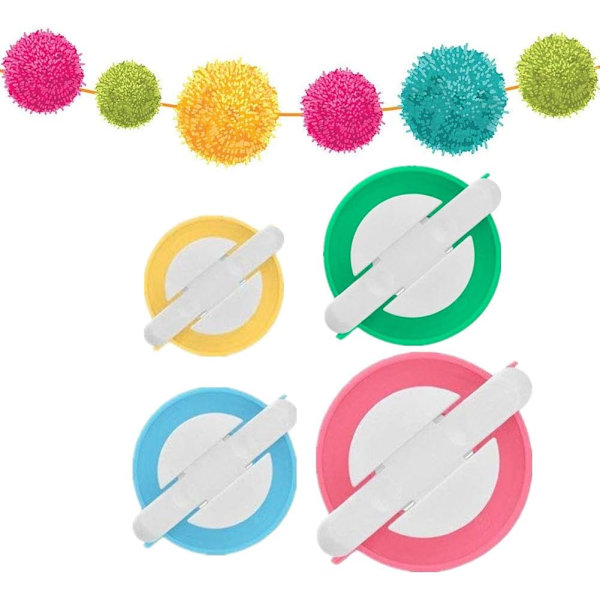 4 storlekar Pom Pom Maker för Pom Pom Sticknål Craft DIY Ull Stickning Craft Tool Set Dekoration