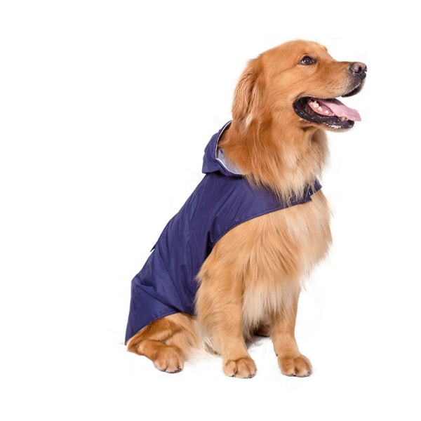 Poncho för hundkläder med reflexremsor, andas och justerbar blå 4XL