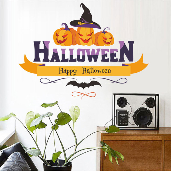 Avtagbar Halloween pumpa väggdekor dekor fönster Happy DIY