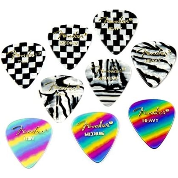 Guitar Picks 351 Shape, Checker, Thin, 12-Pack
