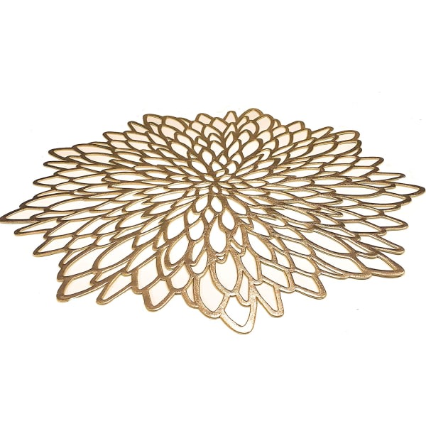 6-pack guld metalliska runda bordstabletter Blad matbordsdekor