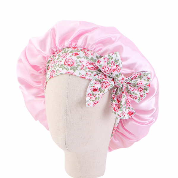 Barnmössa i satin Silk cap (rosa )