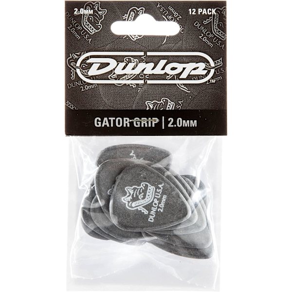 12-pack Standard 2,0 mm svarta gitarrplockar