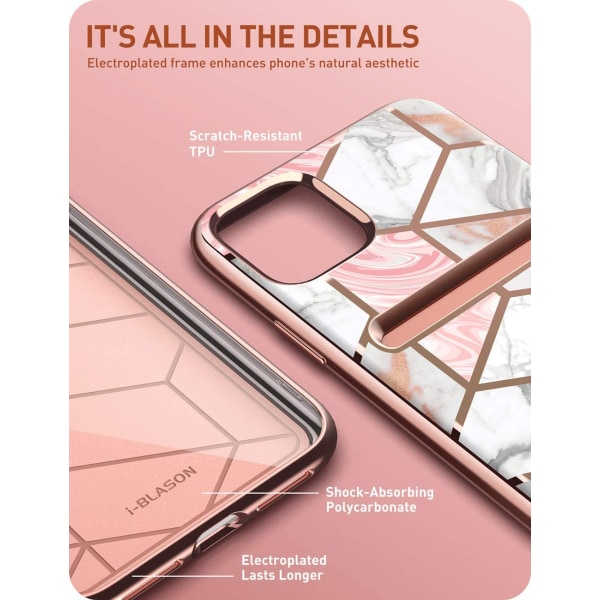 iPhone 12/12 Pr Slim Designer Wallet Case Marmor
