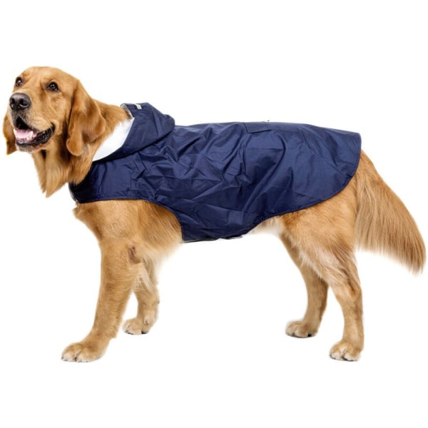 Poncho för hundkläder med reflexremsor, andas och justerbar blå 4XL
