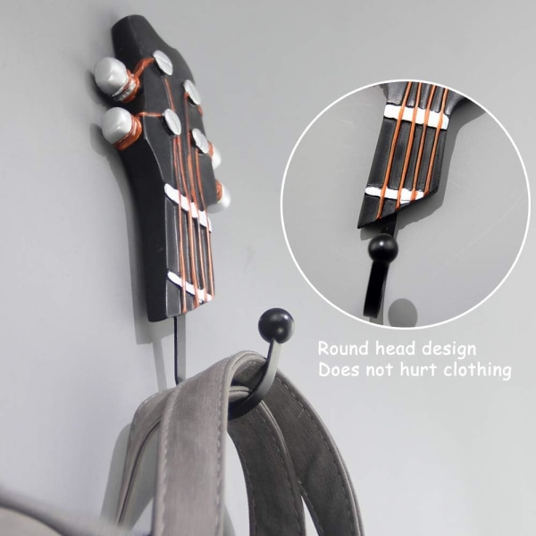 Retro gitarr form dekorativa krokar galgar för att hänga kläder rockar handdukar nycklar hattar