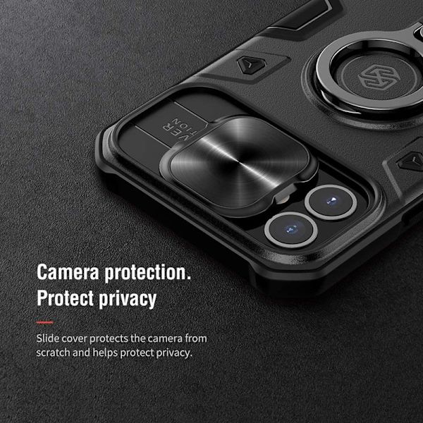 iPhone 12 Mini Slide Camera Cover Case Svart