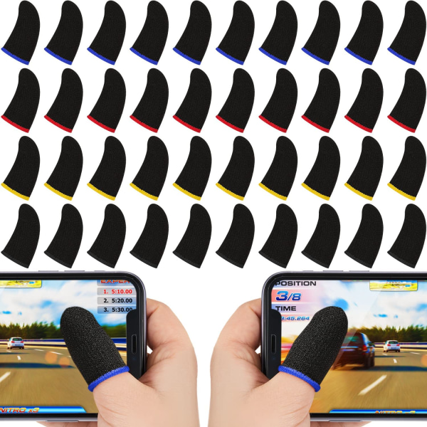 120 PCS Finger Sleeve för spel Anti Sweat Game, 4 färgglada