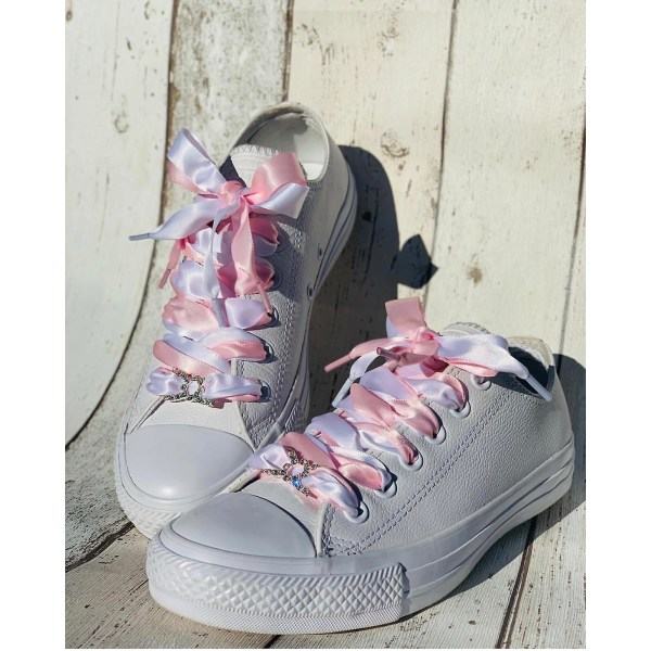 Silk Satin Skosnören rosa