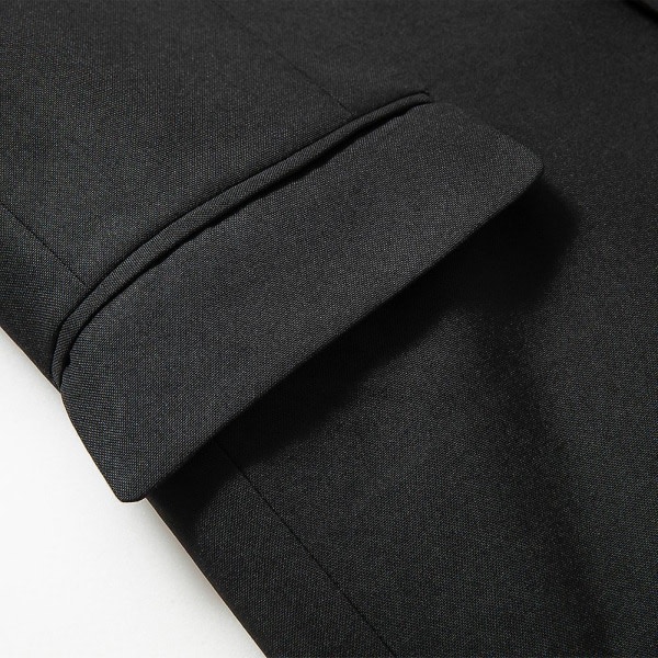 Casual kavaj för män med två knappar sportjacka kostymjacka svart XL