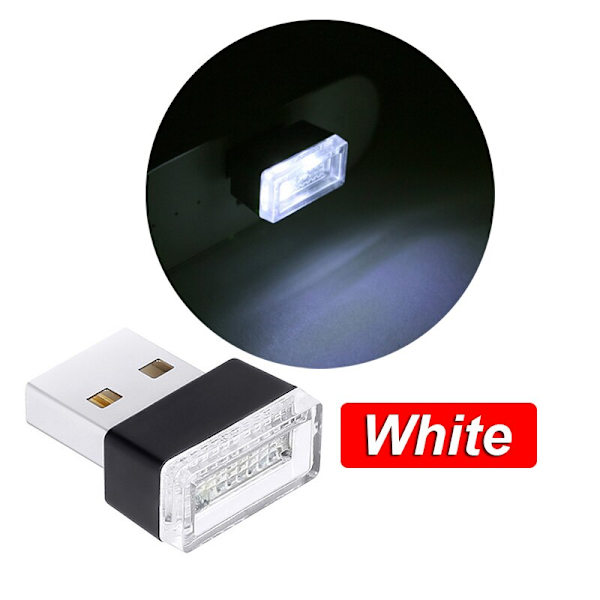 Mini USB LED-billjus， Neonljus för dekorationsatmosfär，Plug And Play，Billjus