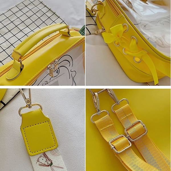 Söt Ita Ryggsäck Clear Window Shoulder Crossbody Handväskor för Dock Pins Display
