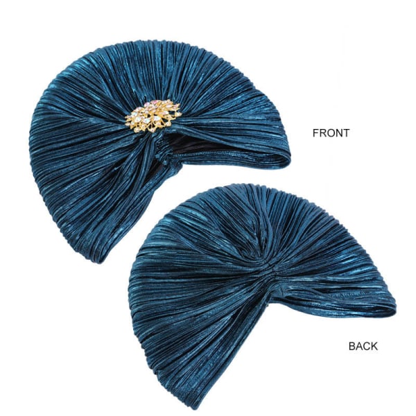 volang pannband för kvinnor avtagbar kristallbrosch (blå)