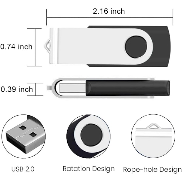 Bulk Flash Drives 1pack, USB 2.0 (128GB 1pack, Mixcolors)