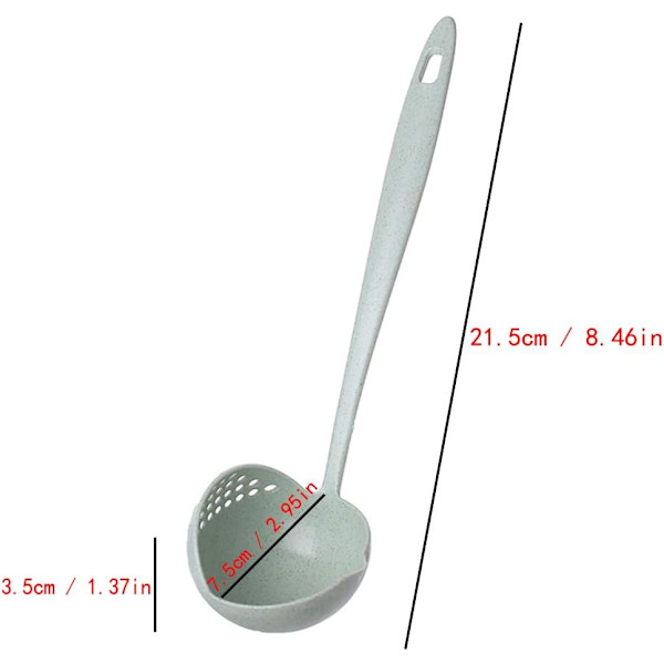 Vetehalmfiberskedar, lätta biologiskt nedbrytbara, okrossbara matlagningsskedar 2-i-1, 4-pack